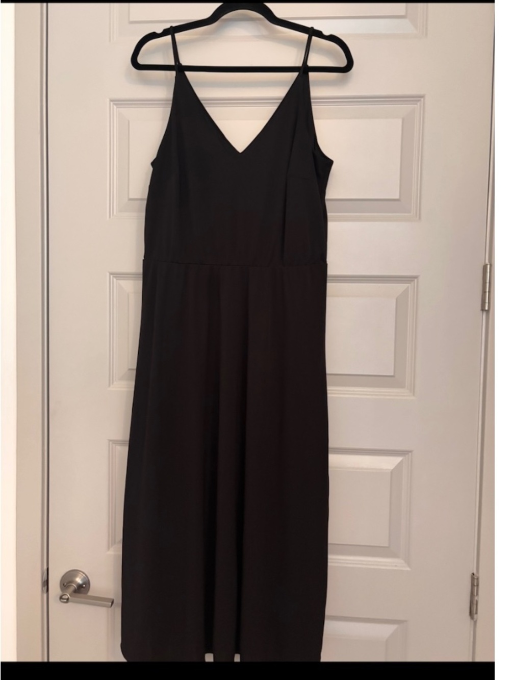 H&M Chiffon Spegetti Strap Black Dress ~ Size Large
